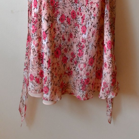Vintage Ann Taylor Silk Crepe Cottagecore 90's Floral Spring Summer Dress - Picture 6 of 8